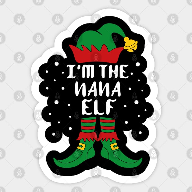 I'm The Nana Elf Family Christmas Sticker by creativeKh